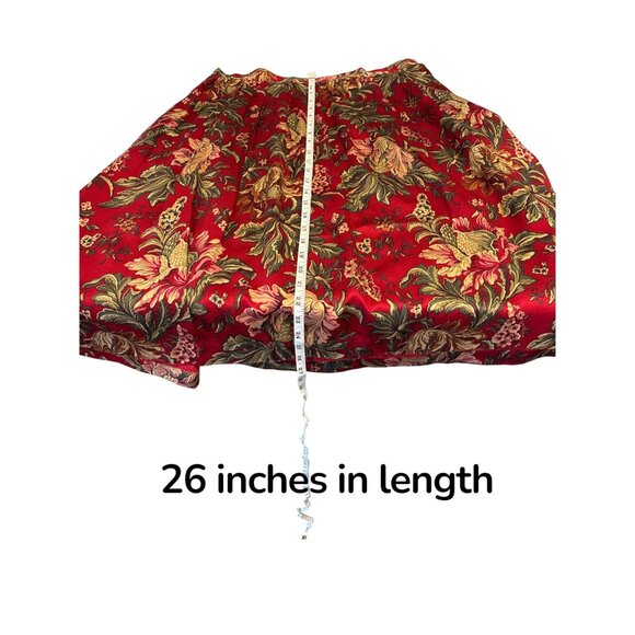 Vintage Susan Bristol Red Floral Rayon Skirt | Cottagecore Boho Midi | Made in U - Picture 5 of 7